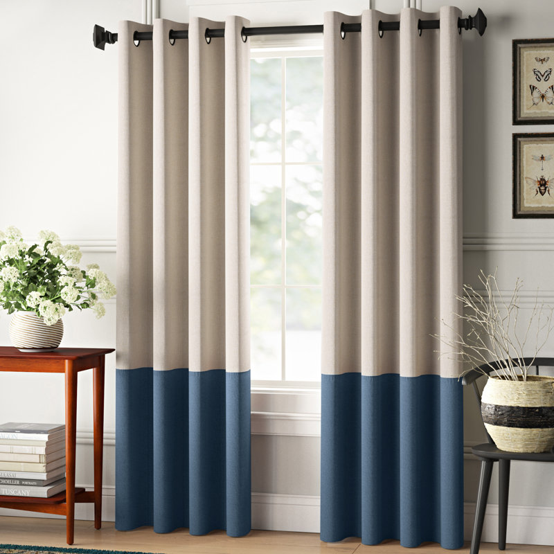Theodora Striped Blackout Thermal Grommet Single Curtain Panel